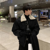 Winter Jacket Men Warm Brown Black Thick Leather Jacket Men Streetwear Korean Loose Short Coat Mens Thicken Leather Jackets
