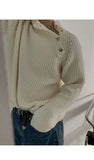 FOESCE Winter men's lazy sweater High quality acrylic fabric Korean version of niche design sense of semi-turtleneck sweater size 2XL