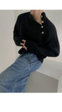 FOESCE Winter men's lazy sweater High quality acrylic fabric Korean version of niche design sense of semi-turtleneck sweater size 2XL