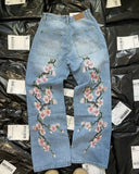 FOESCE Y2K Baggy Jeans Harajuku vintage cherry blossom Embroidery high quality jeans streetwear Hip Hop gothic men women wide leg jeans