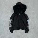 FOESCE Y2K Hoodies Casual Plush Hooded Men And Women Comfortable Thickened Cardigan Coat Tops American Fashion Versatile Jacket Zip Up