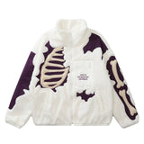 FOESCE Y2K Retro Spliced Embroidered Cotton Coat Winter Warm American Loose 2025 Stand Collar Contrast Color Men's Top