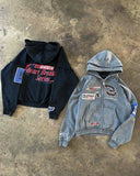 FOESCE Y2K Street Fashion Hoodie Applique Retro Personality Pattern Print Hoodie Jacket Punk Hip Hop Harajuku Loose Zipper Hooded Tops