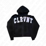 FOESCE Y2K Zip up Hoodie Solid color fur collar Men Clothes Hip Hop Rock Goth Streetwear Loose Fashion American Style Hooded Sweatshirt
