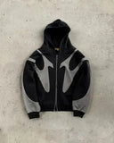 FOESCE Y2k America Street Leather Jacket Retro Trendy Brand Star Letter Embroidery Zipper Jackets Outdoor Motorcycle Coat Windbreaker