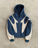FOESCE Y2k America Street Leather Jacket Retro Trendy Brand Star Letter Embroidery Zipper Jackets Outdoor Motorcycle Coat Windbreaker