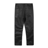 FOESCE Y2k Front Pocket Wax Pu Leather Pants for Men Straight Slim Casual Overall Ropa Hombre High Street Loose Cargos Oversized