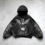 FOESCE Y2k Hoodie New Leaf pattern Camouflage Loose Sweatshirt Mens Womens American Retro Street Hip Hop Streetwear Unisex Camo Hoodies