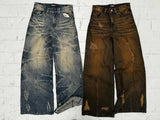 FOESCE Y2k Jeans Retro Distressed High Waisted Baggy Jeans Punk Hip Hop Men Women Wide Leg Straight Denim Pants Slouchy Streetwear