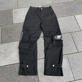 FOESCE Y2k Men Retro Harajuku Clothing 2025 New Baggy Casual Wide Leg Jeans Hip Hop Print Jeans Trend Fashion Black High waist Jean