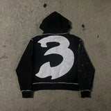 FOESCE Y2k Streetwear Retro Men Embroidery Personalized Diamond Oversized Hoodie Men Women Harajuku Gothic Casual Sweatshirt