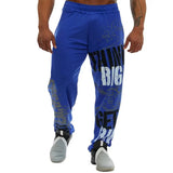 FOESCE Young Style Casual Sweatpants Men Pants Loose Straight Deep Crotch Digital Printing Jogging Elastic Waist Men Trousers for Gym