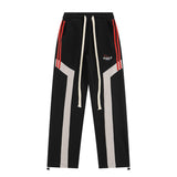 Hip Hop Streetwear Men's Fleece Pants Outdoor Solid Color all-Match Stripe Splicing Pants Casual Fashion High Street Trousers