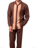 Foesce Fashion new fashion casual men's long-sleeved shirt + trousers two-piece outdoor leisure simple 3d printing men's walking suit