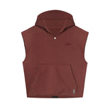 Versatile Sports Sleeveless Pocket Hoodie Summer Men's Solid Color Loose Casual Patchwork Top