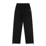 Hip Hop Streetwear Men's Fleece Pants Outdoor Solid Color all-Match Stripe Splicing Pants Casual Fashion High Street Trousers