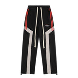 Hip Hop Streetwear Men's Fleece Pants Outdoor Solid Color all-Match Stripe Splicing Pants Casual Fashion High Street Trousers