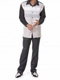 Foesce Fashion new fashion casual men's long-sleeved shirt + trousers two-piece outdoor leisure simple 3d printing men's walking suit