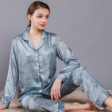 Ice Silk Man Pajamas for Couples Spring Summer Loose Cool Pajama Sets Luxury Jacquard Pijama Soft Skin-friendly Pyjama for Men