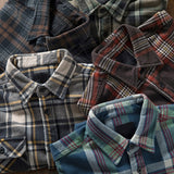 Foesce High Quality Extra Heavyweight Multi Colors Thick 100% cotton Long Sleeve Brushed Plaid  Flannel Shirts for Men