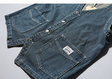 Foesce Retro Denim Vest Men Sleeveless Cargo Jacket  Harajuku Style Tooling Jean Jacket Cowboy Fashion Wasitcoat Men'S Clothing