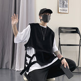 Foesce New Men And Women Casual Vest Korean Version Trend Loose Ins Solid Color Japanese Hip Hop Large Size Tooling All-match