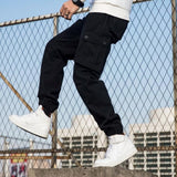 Foesce Winter Fleece Cargo Pants Thicken Men's Baggy Cotton Wadded Trousers Velveting Mens Casual Straight Male Bottoms
