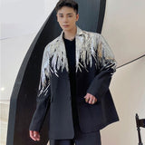 Heavy Craft Embroidery Sequin Trend Casual Men's Blazer New Autumn Fashion fit Jacket Streetwear Suit Coat