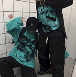 Spring Oversized Tshirt Women T Shirt Couple Korean High Street Letter Print Loose Long-sleeved T-shirt Top Gothic Punk Clothes