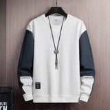 Foesce Solid Color Black White Patchwork Sweatshirt Men'S Hoodies Spring Autumn Hoody Casual Streetwear Clothes