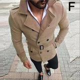 Foesce New Jacket Men's Fashion Slim Fit Long Sleeve Suit Top Windbreaker Trench Coat Men Autumn Winter Warm Button Coat