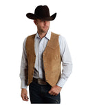 Foesce Men's Suede Slim Single-breasted Vest Casual Western Denim Vest Men's Casual Vest