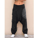 Foesce Retro Medieval Costume Pirate Viking Harem Pants Joggers Samurai Vintage Pants Hip Hop Streetwear Hakama Leisure Halloween