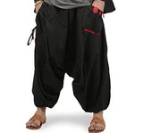Fashion Men Harem Pants Joggers Streetwear Elastic Waist Loose Drop Crotch Trousers Men Pockets Solid Pants S-5XL