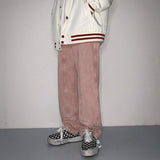 Men's Trendy American Biker Denim Trousers Loose Baggy Homme Cargo Pocket Pink Jeans Black/green/blue Color Casual Pants