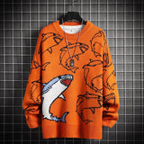 Jumper Sweater Men Women Winter Warm Pullover Harajuku Anime Sweat Tops Christmas Aesthetic Design Y2k Clothes Shark Green