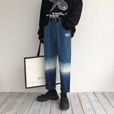 Autumn Gradient Jeans Men's Fashion Washed Casual Retro Jean Pants Men Streetwear Loose Hip Hop Straight Denim Trousers Mens