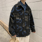 Men Jean Jacket Spring and Autumn Ins Tide Brand Korean Version of The Trend of Loose Teenagers Versatile Lapel Jacket Coat