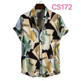 Fashion Dot Mens Hawaiian Beach Shirts  Summer New Short Sleeve Floral Print Tropical Aloha Shirts Holiday Vacation Clothing