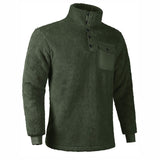 Men Winter Fleece Pullover Sweatshirt Jacket Button Collar Warm Sweater Coat Simple Fashion Temperament Blouse Roupas Masculinas