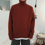 Men Oversized Turtleneck Sweaters Winter Korean Fashions Pullover Harajuku Black Knitwear