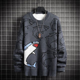 Jumper Sweater Men Women Winter Warm Pullover Harajuku Anime Sweat Tops Christmas Aesthetic Design Y2k Clothes Shark Green