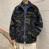 Men Jean Jacket Spring and Autumn Ins Tide Brand Korean Version of The Trend of Loose Teenagers Versatile Lapel Jacket Coat