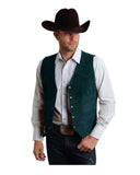 Foesce Men's Suede Slim Single-breasted Vest Casual Western Denim Vest Men's Casual Vest