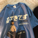 Hip Hop Streetwear Harajuku T Shirt Girl Japanese Kanji Print Tshirt Summer Mens Short Sleeve Cotton Oversized T-Shirt