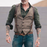 Sleeveless Men Vest Retro Waistcoat Men's Coats Man Coat Male Clothes Jackets Clothing Tactical Padded Mens Vests Golf