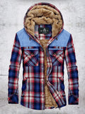 Winter Jacket Men Fleece Warm Jacket Shirts Coat Pure Cotton Plaid Hooded Jackets Coats Single Breasted chaquetas hombre M-XXXL