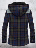 Winter Jacket Men Fleece Warm Jacket Shirts Coat Pure Cotton Plaid Hooded Jackets Coats Single Breasted chaquetas hombre M-XXXL