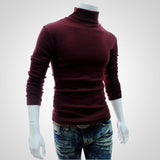 Autumn Winter Men's Sweater Mens Turtleneck Solid Color Pullovers Men Clothing Slim Fit Male Knitted Sweaters pull homme