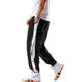 Foesce New Men Hip Hop Pants Side Buttons Men's Elastic Waist Loose Style Men Joggers Trousers